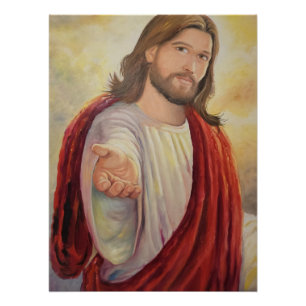 Póster La Invitación Divina: Jesús Extendiendo la Mano
