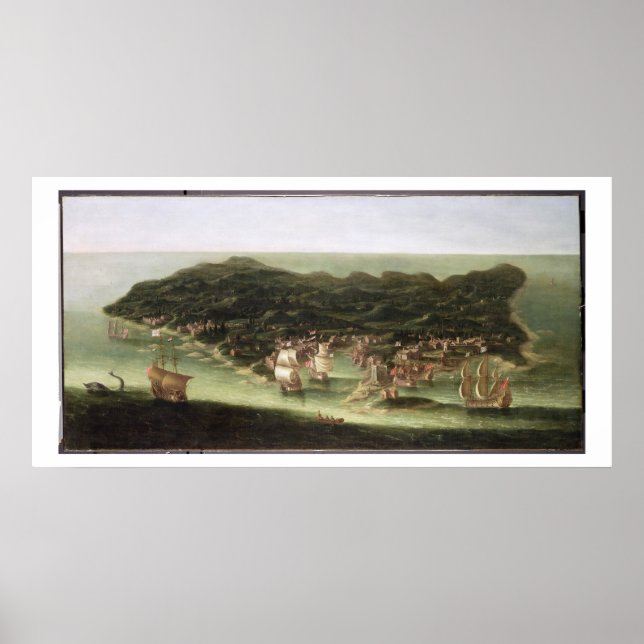 Póster La isla de Barbados, c.1694 (petróleo en lienzo) (Frente)