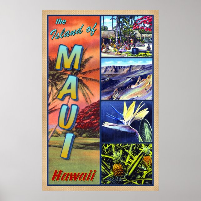 Póster La isla de Maui Hawaii (Frente)