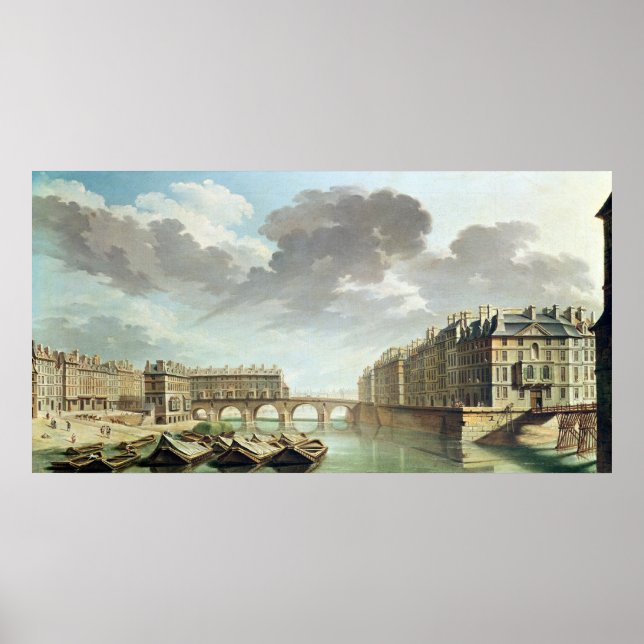 Póster La isla de Saint-Louis y el Pont Marie en 1757 (Frente)