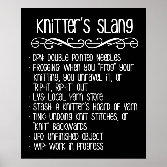 Póster La jerga de Knitter es divertida (Frente)