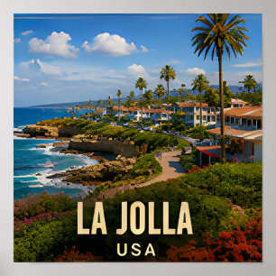 Póster La Jolla California Pueblo Costero Viaje