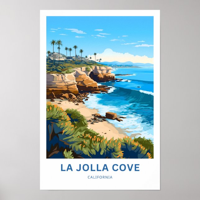 Póster La Jolla Cove California Travel Print (Frente)