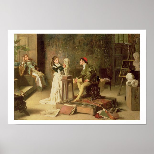 Póster La joven escultora (aceite sobre lienzo) (Frente)