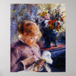 Póster La joven mujer de Renoir cosiendo