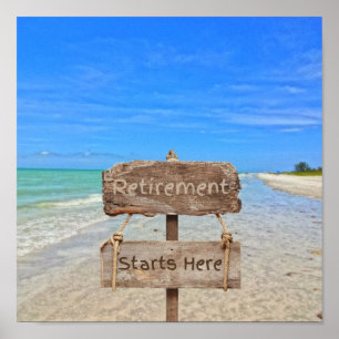Póster ¡La jubilación comienza aquí! Playa de la Isla San