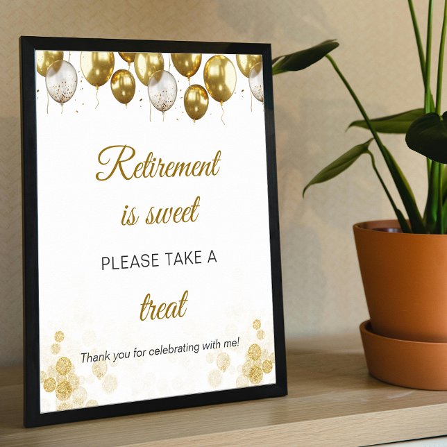 Póster La Jubilación Es Un Rótulo Favorable Del Partido D (Retirement Is Sweet Retirement Party Favor Sign)