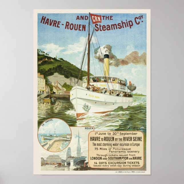Póster La Juguete de Steamship Havre-Rouen. Afiche de épo (Frente)