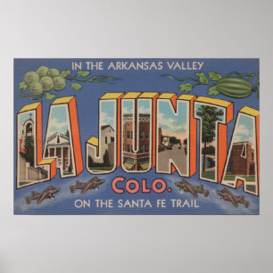 Póster La Junta, Colorado - Large Letter Scenes 2