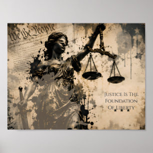Póster La Justicia Es El Fundamento De La Libertad Dama J
