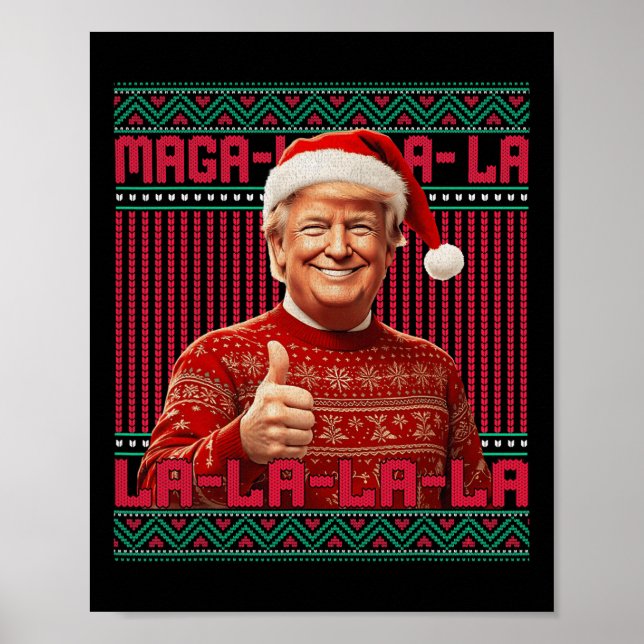 Póster La La La Donald Trump engaña a 47 Navidades feos s (Frente)