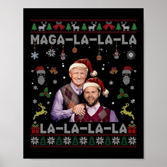 Póster La La La Donald Trump engaña a 47 Navidades feos s (Frente)