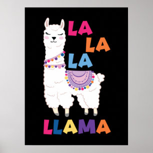 Póster La La La Llama - Canto gracioso Llama