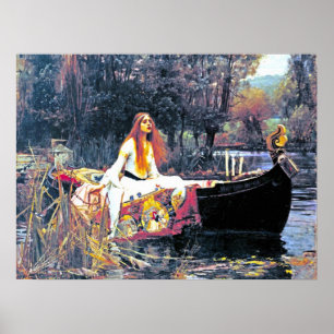 Póster La Lady de Shalott, pintura Art Nouveau