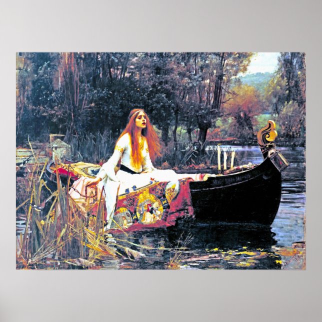 Póster La Lady de Shalott, pintura Art Nouveau (Frente)