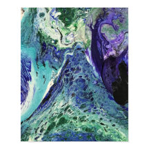 La Laguna #1 pintura en azul, verde azulado, blanc