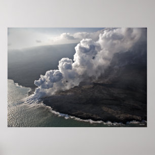 Póster La lava resuelve el mar - Hawaii