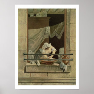 Póster La lavandera, grabada por J. Laurent Julien (c1