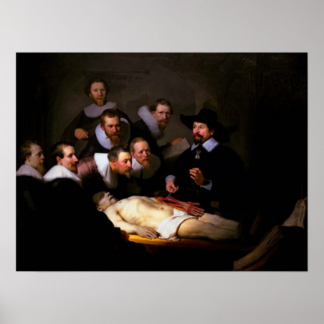 PÓSTER LA LECCIÓN DE ANATOMÍA - REMBRANDT - 1632 (Frente)