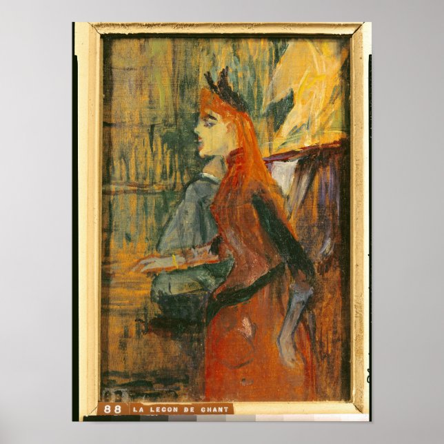 Póster La lección de canto, 1882 (Frente)