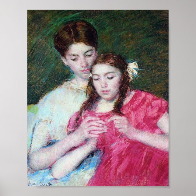 Póster La lección de Crochet, Mary Cassatt (Frente)