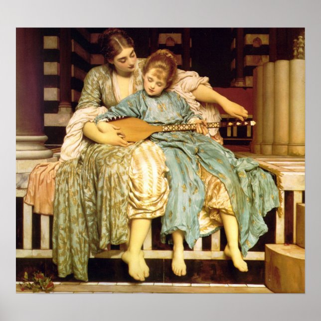 Póster La lección de música de Frederic Leighton (Frente)