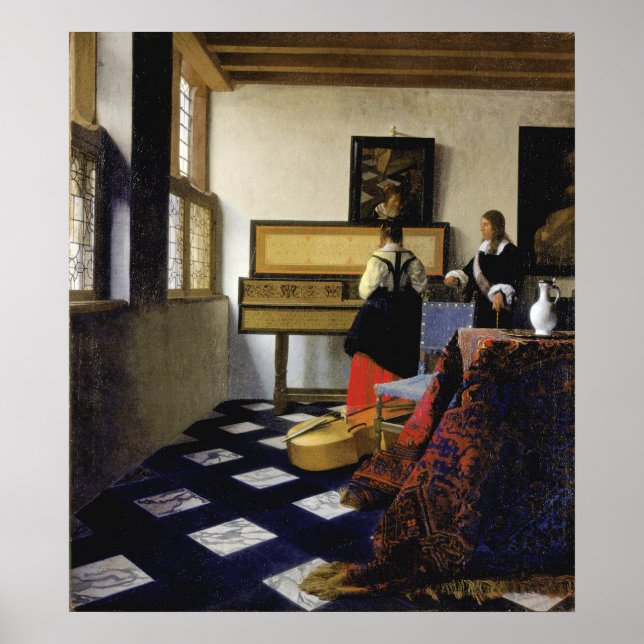 Póster La lección de música de Johannes Vermeer (Frente)