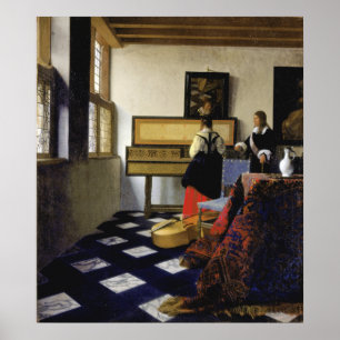 Póster La lección de música de Johannes Vermeer