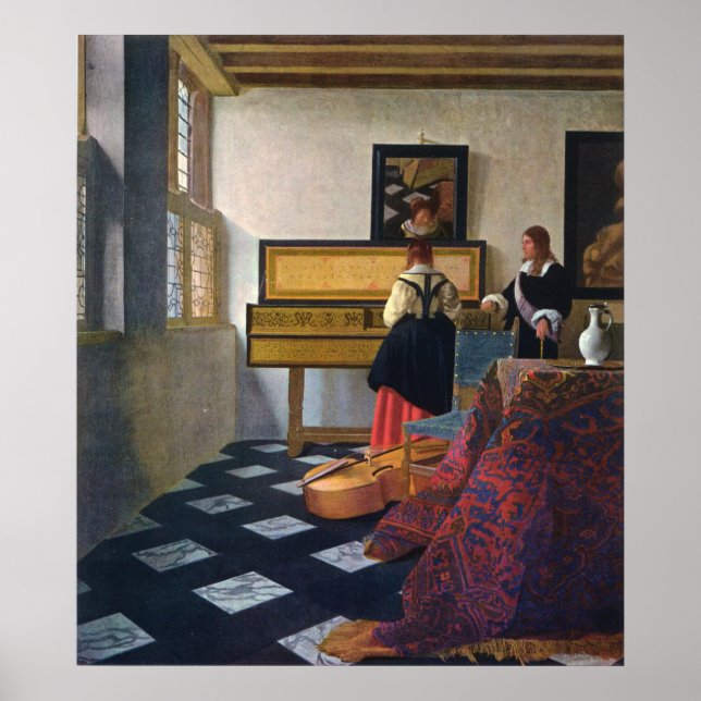 Póster La lección de música de Johannes Vermeer (circa166 (Frente)