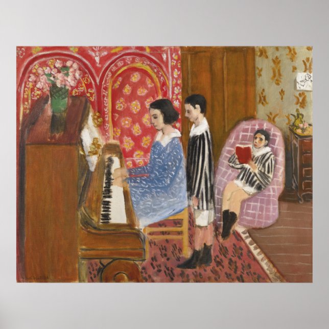 Póster La lección de piano de Matisse (Frente)
