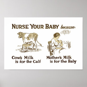 Póster La leche de madre está para los bebés