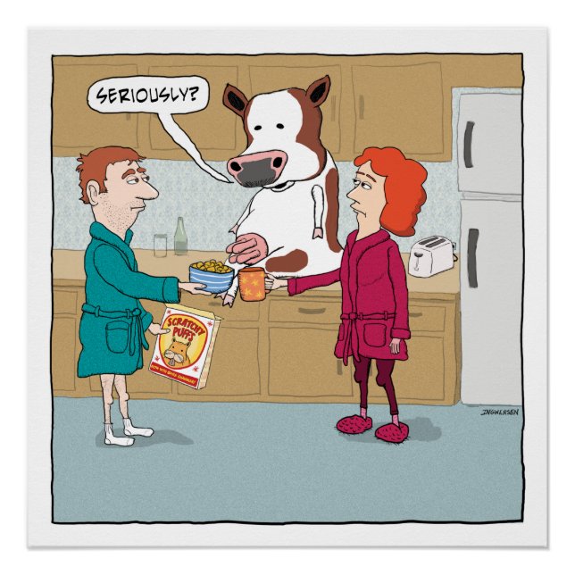 Póster La leche divertida de vaca (Anverso)