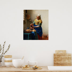 Póster La lechera Johannes Vermeer