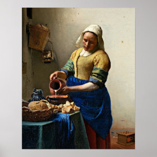 Póster La lechera, pintura popular,