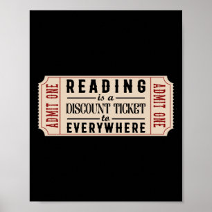 Póster La Lectura De La Literatura Del Libro Es Un Billet