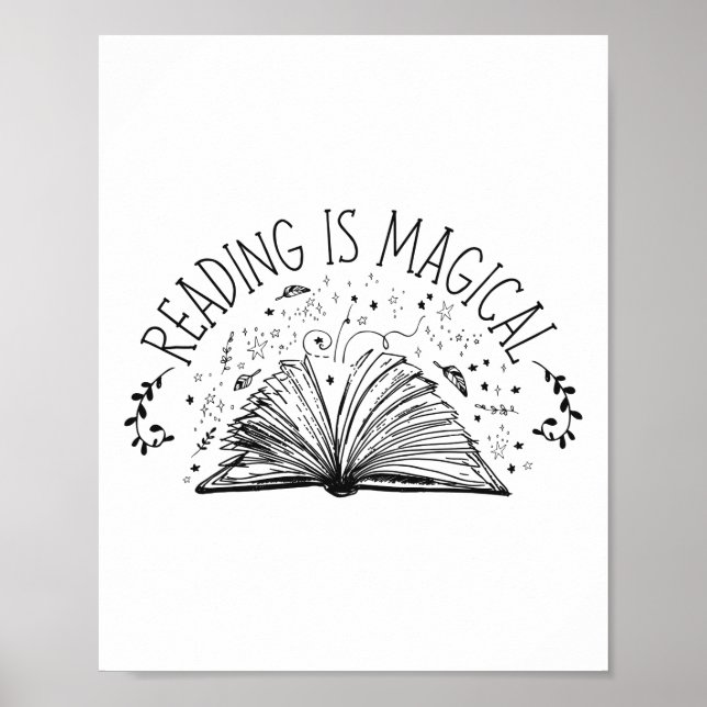 Póster La lectura de libros es mágica (Frente)