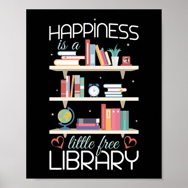 Póster La Lectura De Libros Es Una Pequeña Biblioteca Gra (Frente)