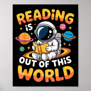 Póster La lectura es de libros divertidos fuera de este m