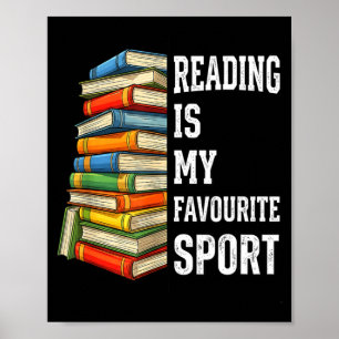 Póster La lectura es el deporte favorito divertido montón