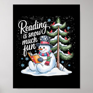 Póster La lectura es mucha diversión libros de Navidad mu