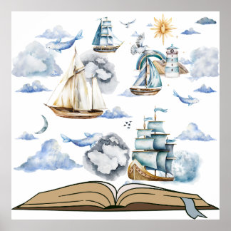 Póster La lectura es un pasaje a la aventura