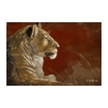 La leona en la pintura digital del Sombreado