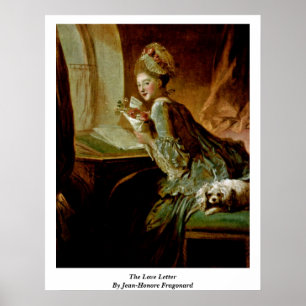 Póster La letra de amor de Jean-Honore Fragonard