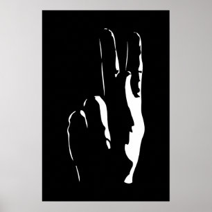 Póster la letra K en lenguaje de signos