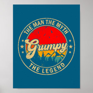 Póster La leyenda mítica gruñona vintage retro