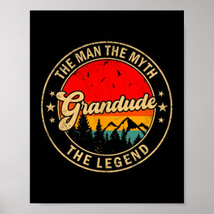 Póster La leyenda mitológica del abuelo Vintage Retro