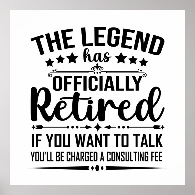 Póster La leyenda se ha retirado oficialmente como un fug (Frente)