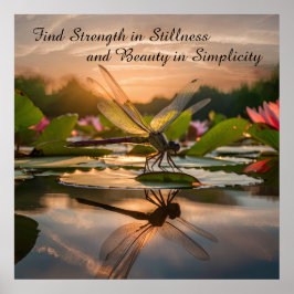 Póster La libélula en la naturaleza