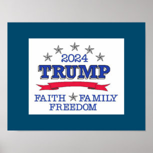 Póster La libertad de familia de la fe de Trump 2024