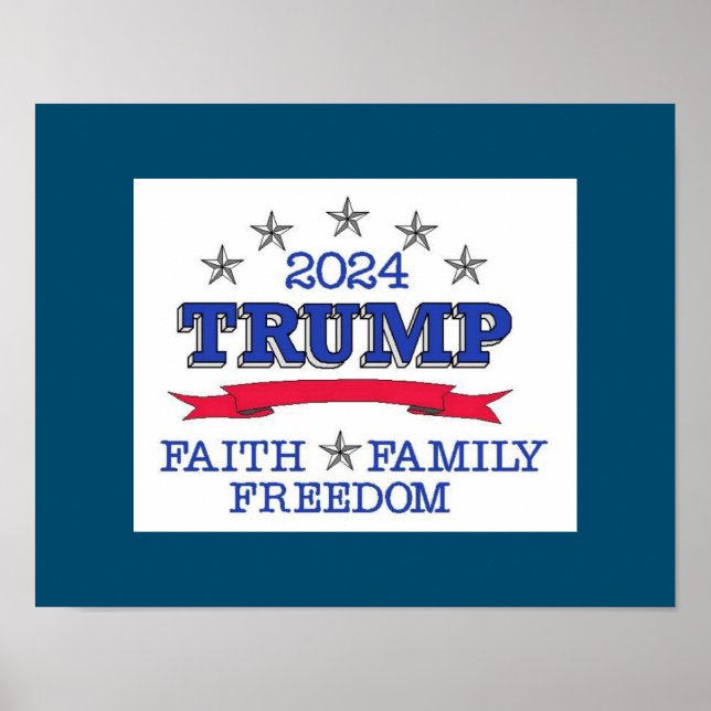 Póster La libertad de familia de la fe de Trump 2024 (Frente)